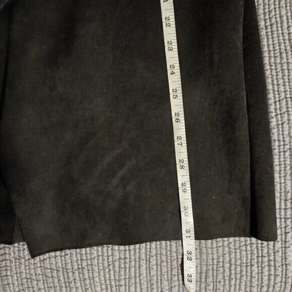 Dynamite Black Faux Suede Open Front Shacket - Size Medium - Picture 6 of 7